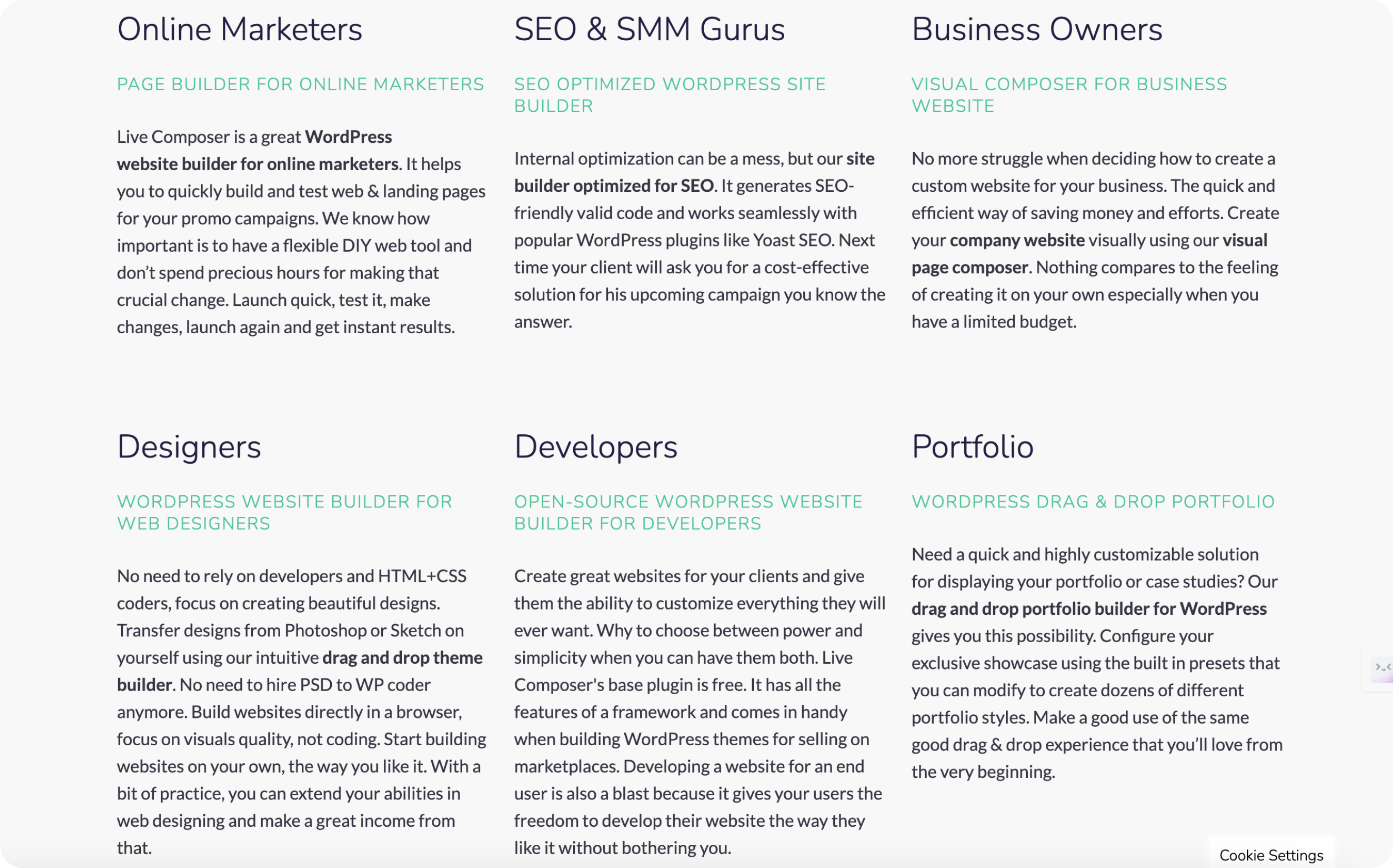WordPress website builder