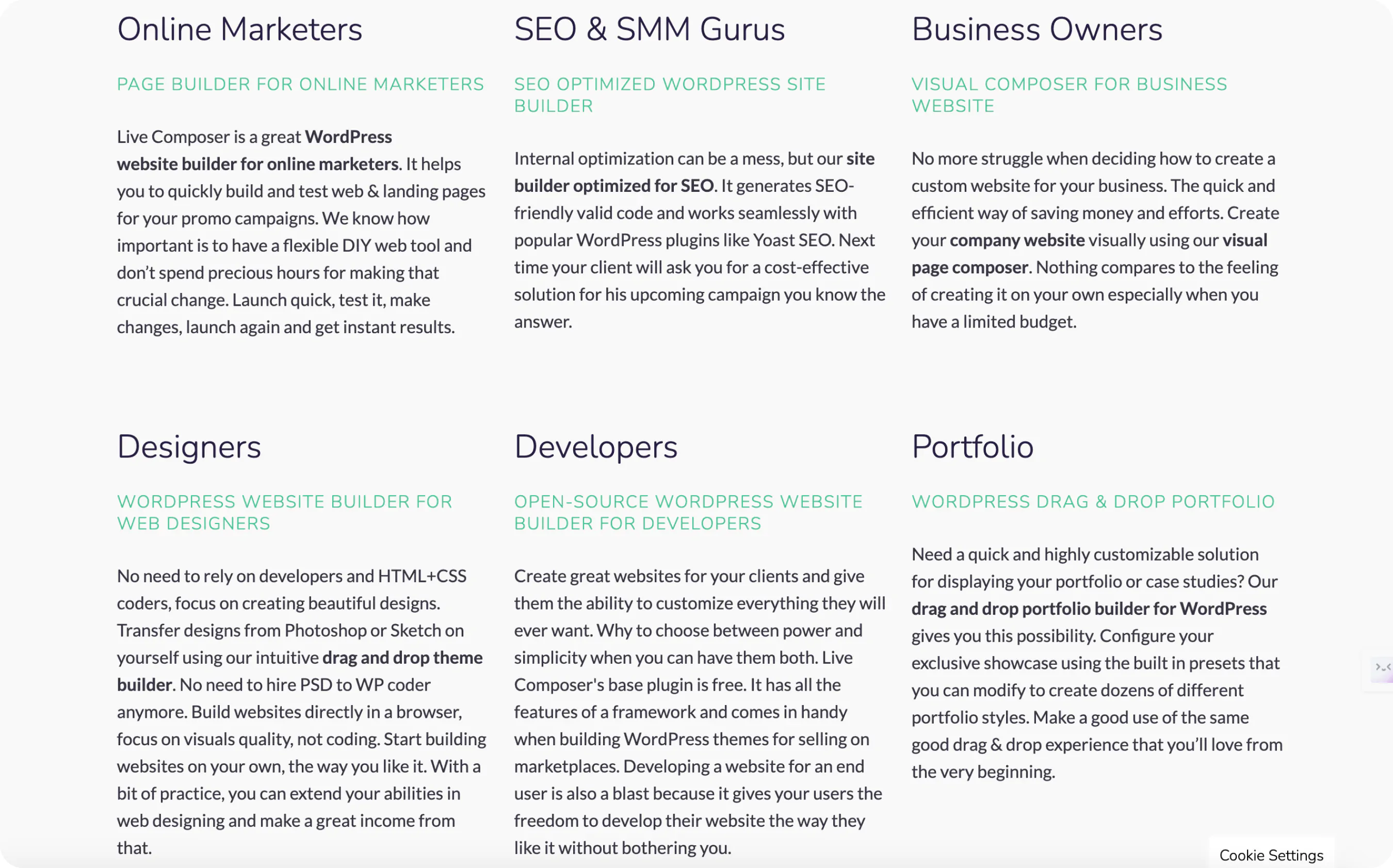 WordPress website builder